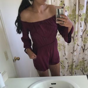 Burgundy Romper
